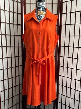 Sharagano Sleeveless Shirt Dress